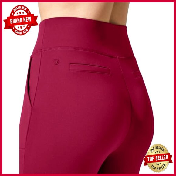 Fleece Lined Flare Yoga Pants High Waist Thermal Leggings with Pockets - Picture 2 of 6